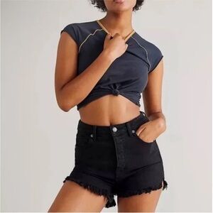 We The Free free Crvy Vintage High Rise Shorts in Black